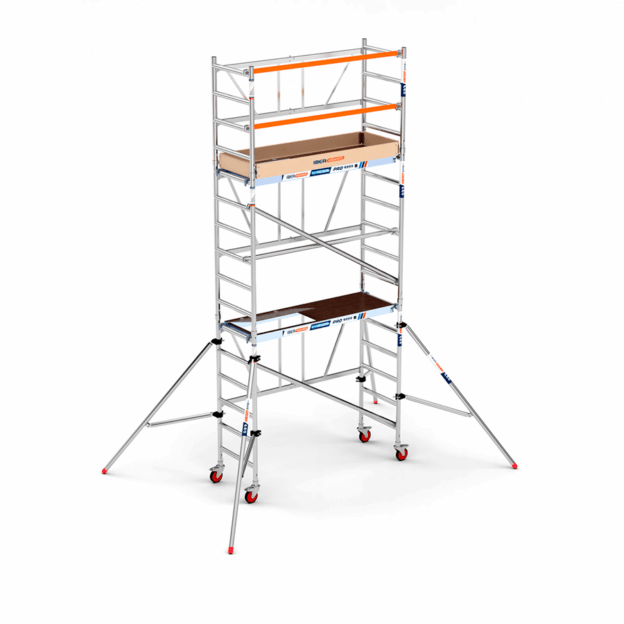 Alquiler andamio plegable de aluminio 75x190 cm 5,70 m altura de trabajo