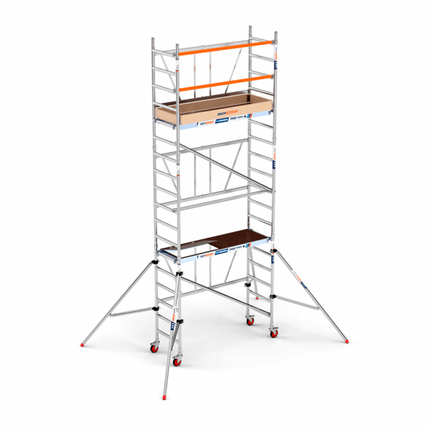Alquiler andamio plegable de aluminio 75x190 cm 6,50 m altura de trabajo